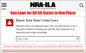 Gun Laws for 50 States on NRA-ILA Site and Legal Heat App