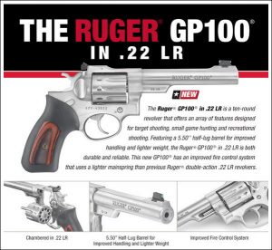 Excellent .22 LR 10-Shot Ruger Rimfire Revolver — GP100