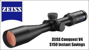 ZEISS Conquest V4 Scope Promotion — $150 Savings