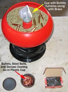 Tumbler Method for Coating Bullets with Moly, WS2, or HBN